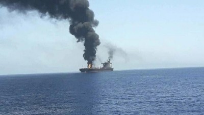هجوم بطائرة مسيرة يستهدف سفينة شحن إسرائيلية في المحيط الهندي